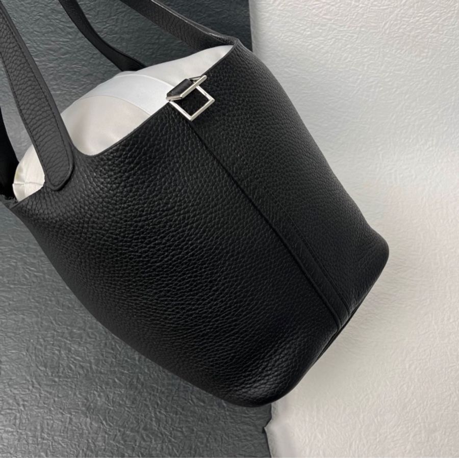 【96%新 ✨ 全網最低價!】Hermes 愛馬仕 Picotin 22菜籃子/水桶 黑色 C刻-3