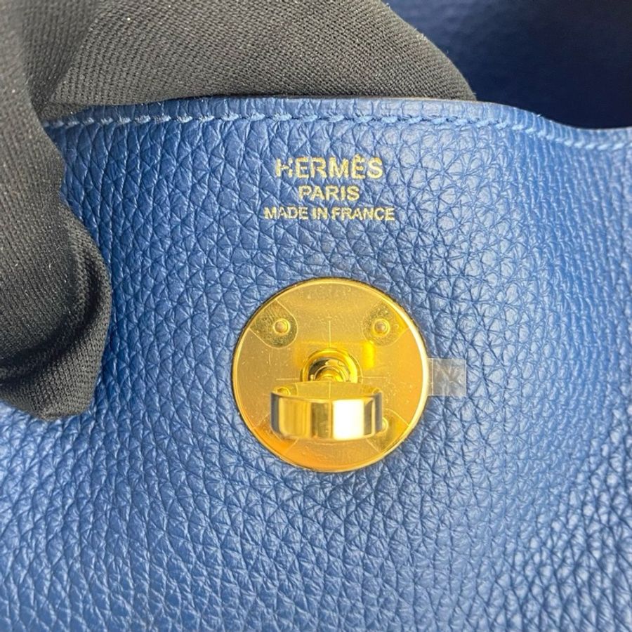 🌈Hermes💙Lindy 26💙R2瑪瑙藍金扣🌈99新🌟TC皮🌟愛馬仕🌟-1