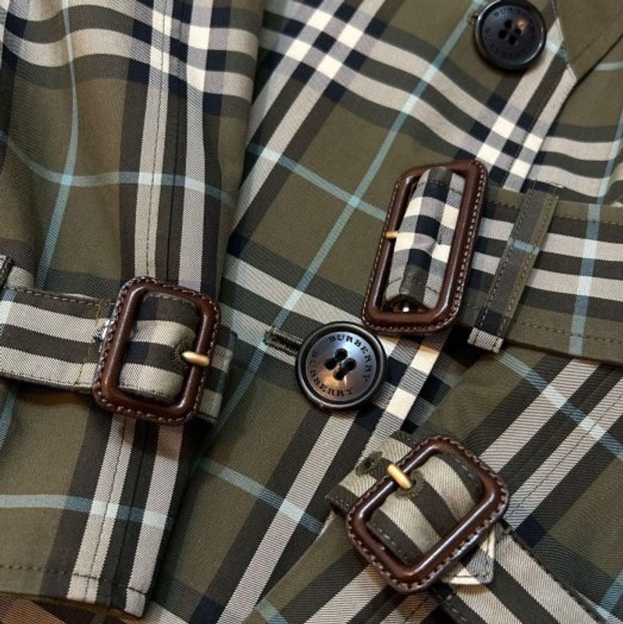 BURBERRY 英國男款橄欖綠雙穿長風衣50-7