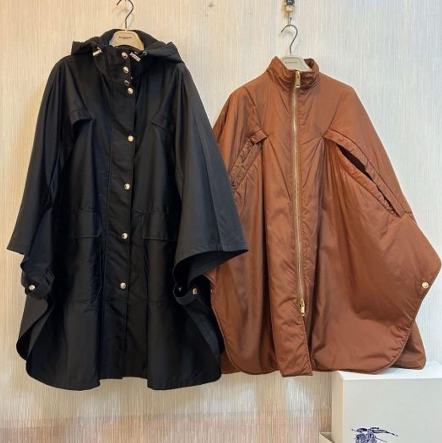 BURBERRY英國黑標黑色兩件式連帽斗篷XS/S-0