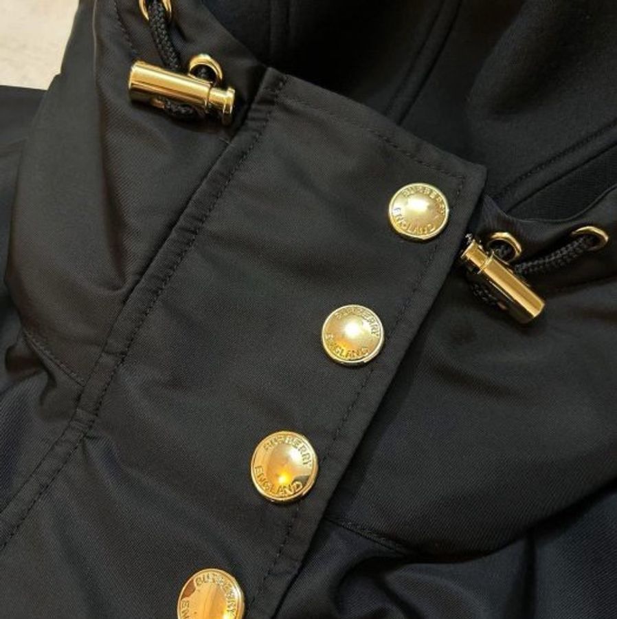 BURBERRY英國黑標黑色兩件式連帽斗篷XS/S-6