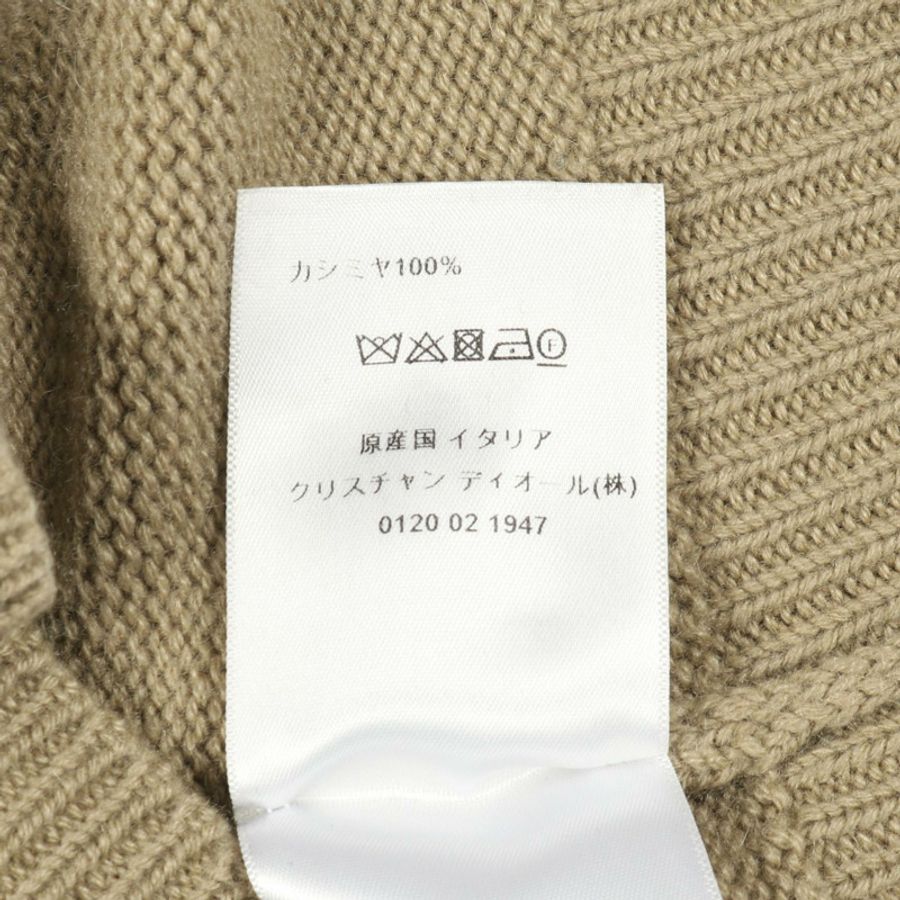 Christian Dior 羊絨針織連帽衫 米色 黑色 #36 二手女款-3