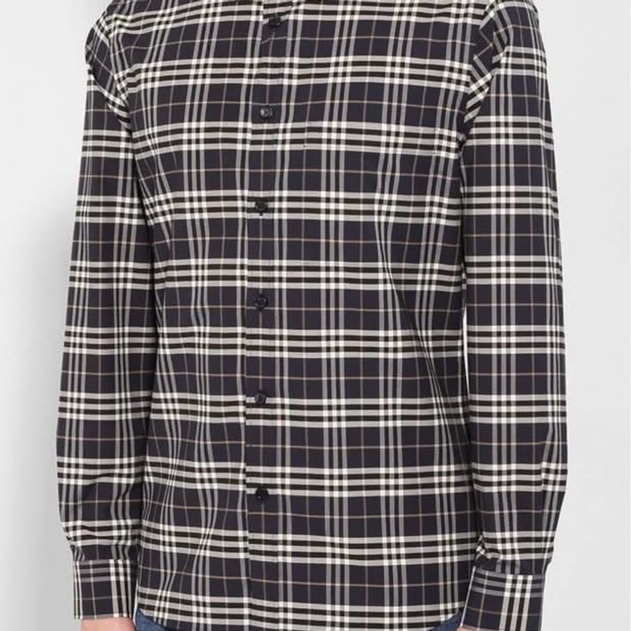 BURBERRY英國黑標男款格紋襯衫M-0