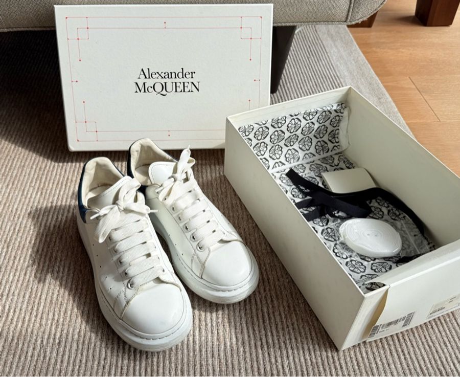 Alexander McQueen 藍尾小白鞋 EU41 休閒鞋 厚底-7