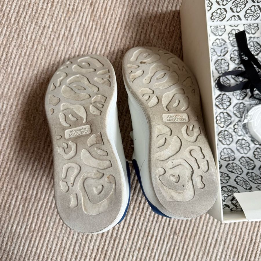 Alexander McQueen 藍尾小白鞋 EU41 休閒鞋 厚底-15