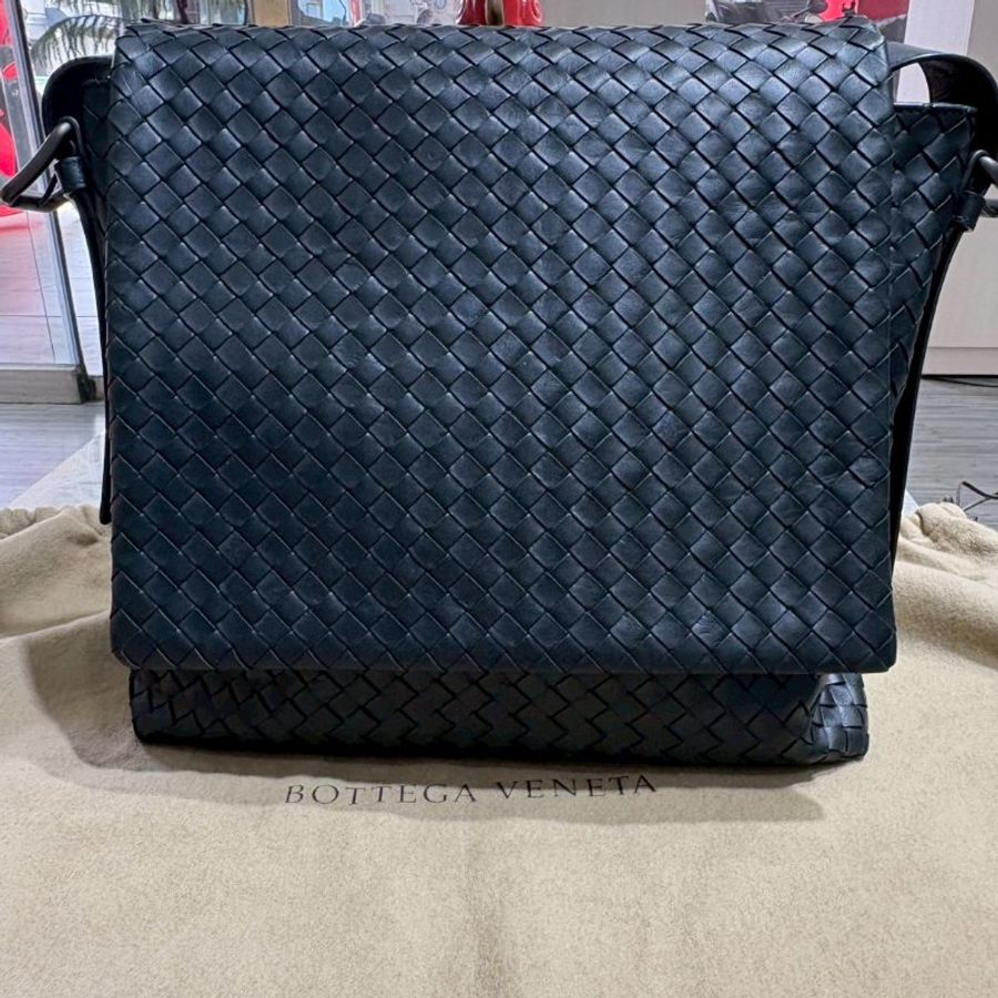 Bottega Veneta 編織掀蓋側背包-0