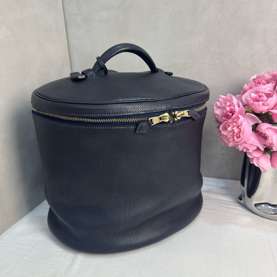 Hermès 中古黑色手提化妝包-0