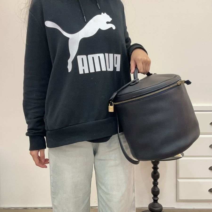 Hermès 中古黑色手提化妝包-3
