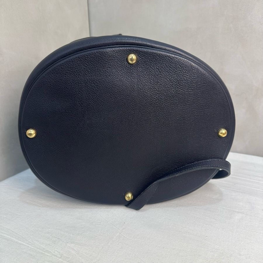 Hermès 中古黑色手提化妝包-6