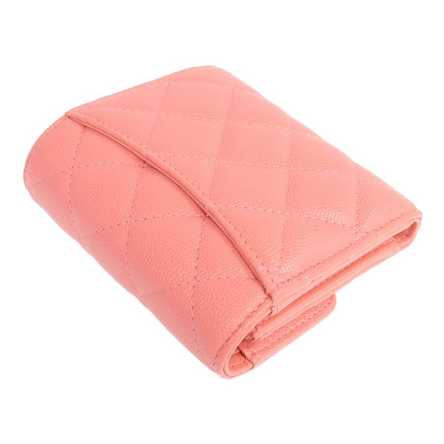 CHANEL 牛皮皮革Wallet金扣錢包-4