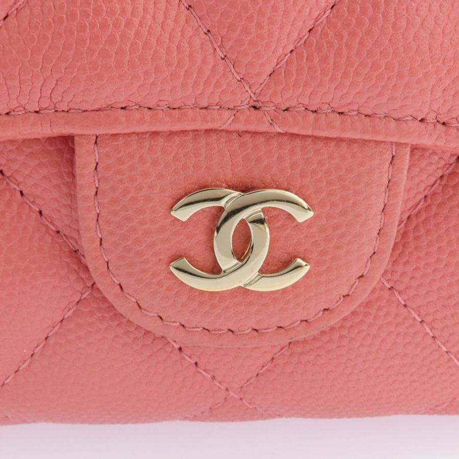 CHANEL 牛皮皮革Wallet金扣錢包-10