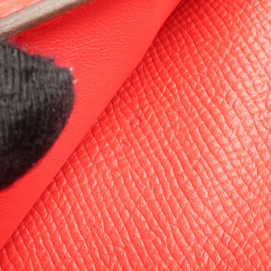 HERMES Epsom皮革Kelly Short Wallet金扣錢包Rouge de Coeur-16