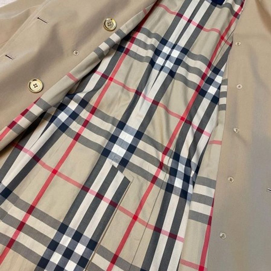 BURBERRY LONDON蜜色金釦風衣36-12