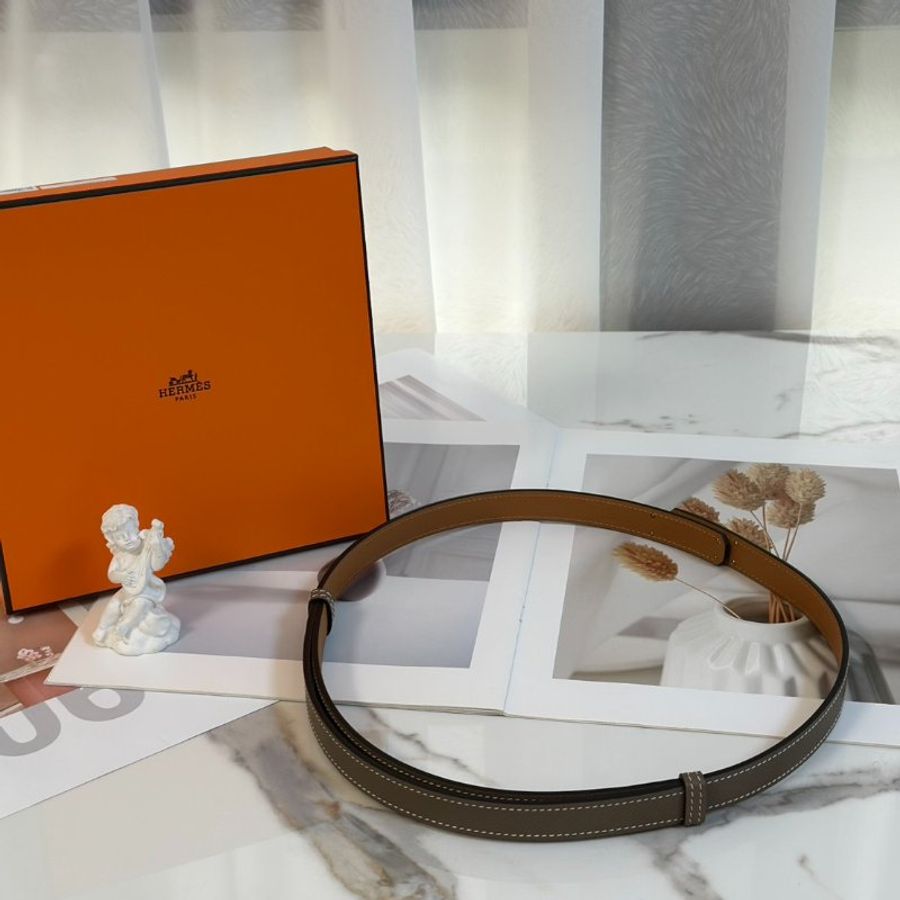 HERMES Kelly釦腰帶 - 灰玫瑰金-3