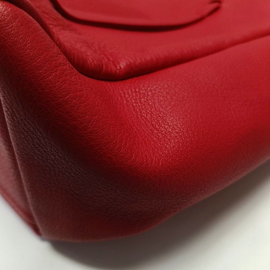 BALENCIAGA Cabas紅色牛皮單肩包手提包 子袋-11