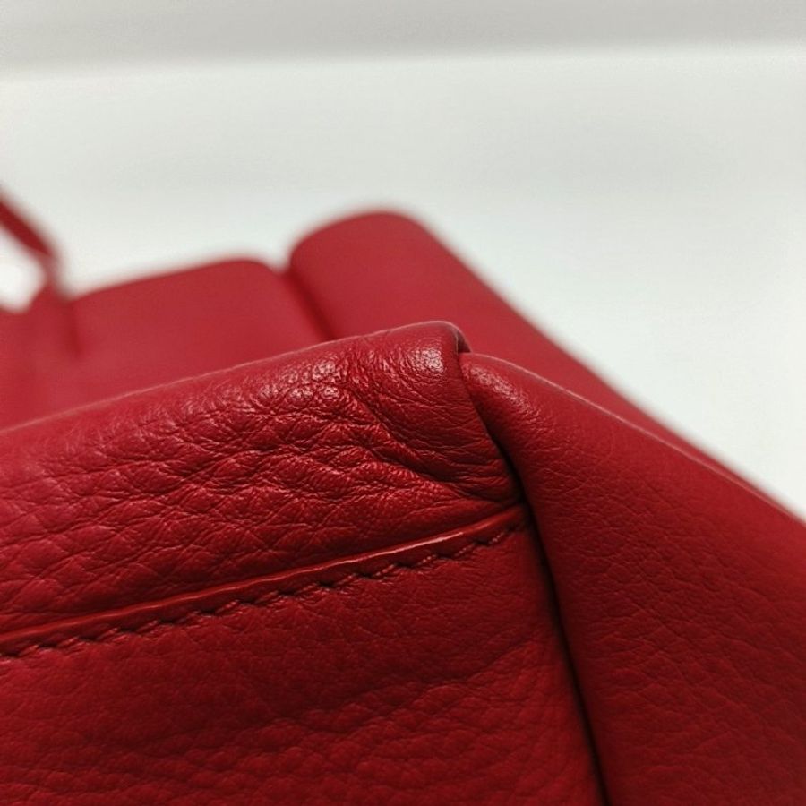 BALENCIAGA Cabas紅色牛皮單肩包手提包 子袋-13