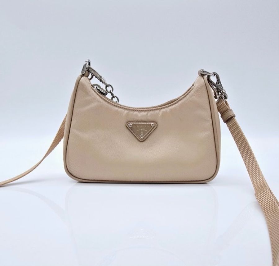 PRADA Hobo Mini 三合一| 可拆鏈條+肩帶|尼龍包超輕 |盒子+保卡-1