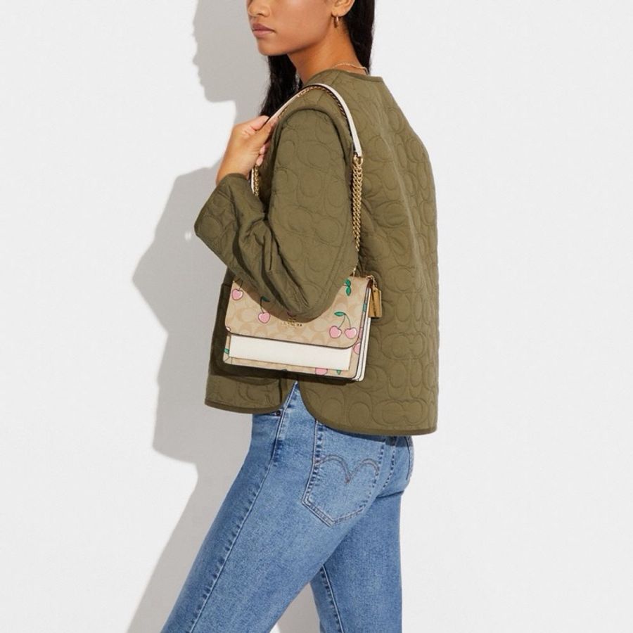 Coach 女士 KLARE 心形櫻桃印花斜挎包均碼碼22cm*7cm*15.8cm-5