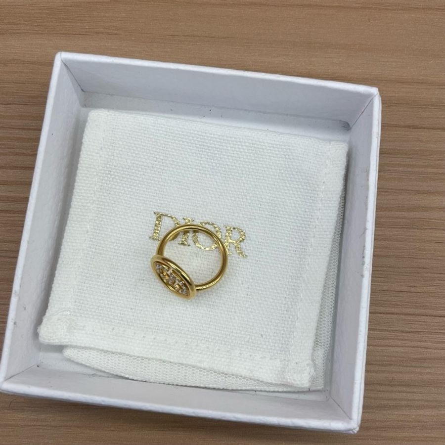 Dior迪奥女士小珍珠CD环金色戒指-1