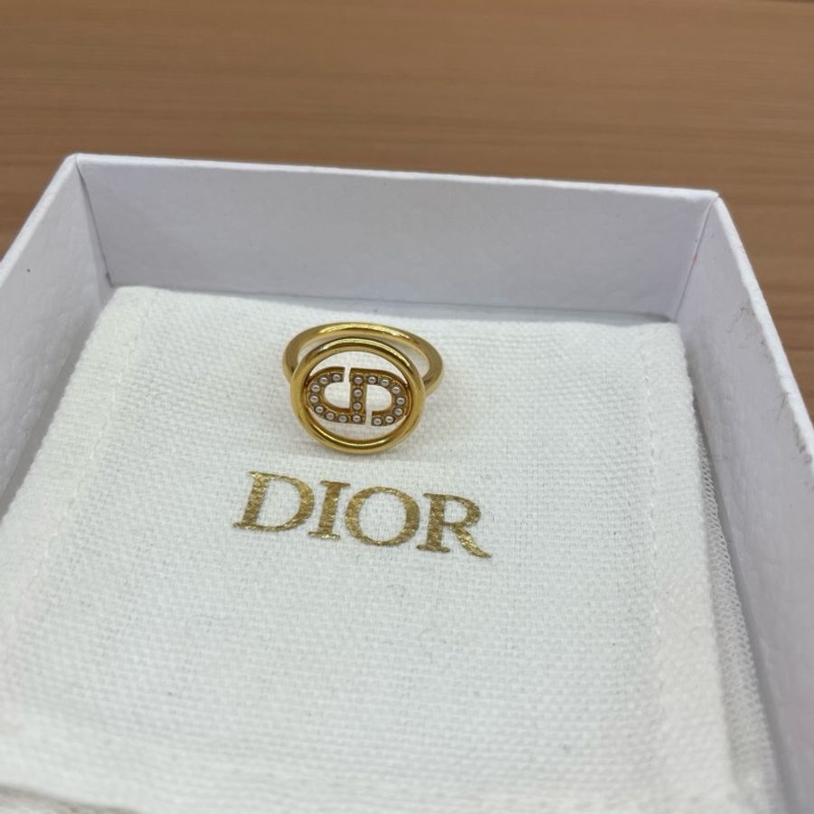 Dior迪奥女士小珍珠CD环金色戒指-2