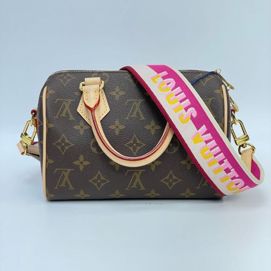 近全新 LouisVuitton/路易威登 Speedy20 桃紅色不可調節背帶 斜背包-0