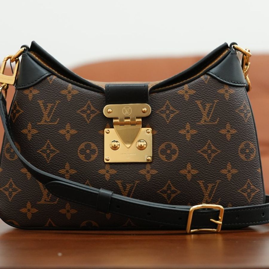 近全新 LouisVuitton/路易威登 Twinny 拼色牛角包 鏈條肩背包-16