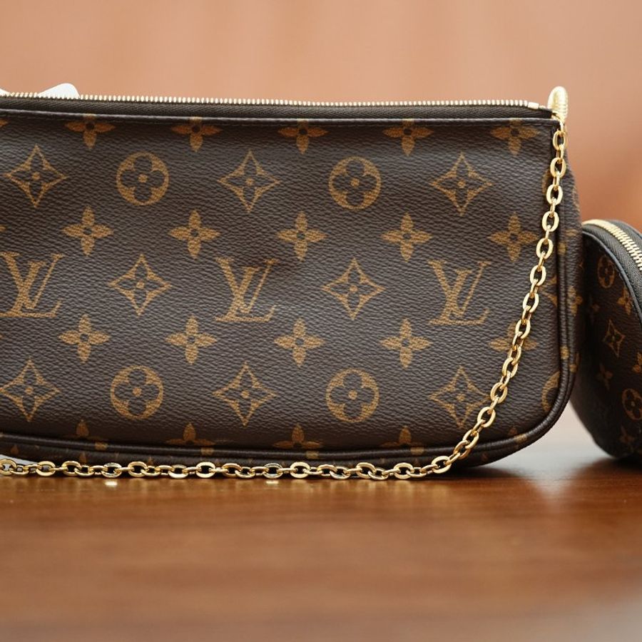 LouisVuitton/路易威登 Multi Pochette五合一綠色背带 肩背包斜挎包-10