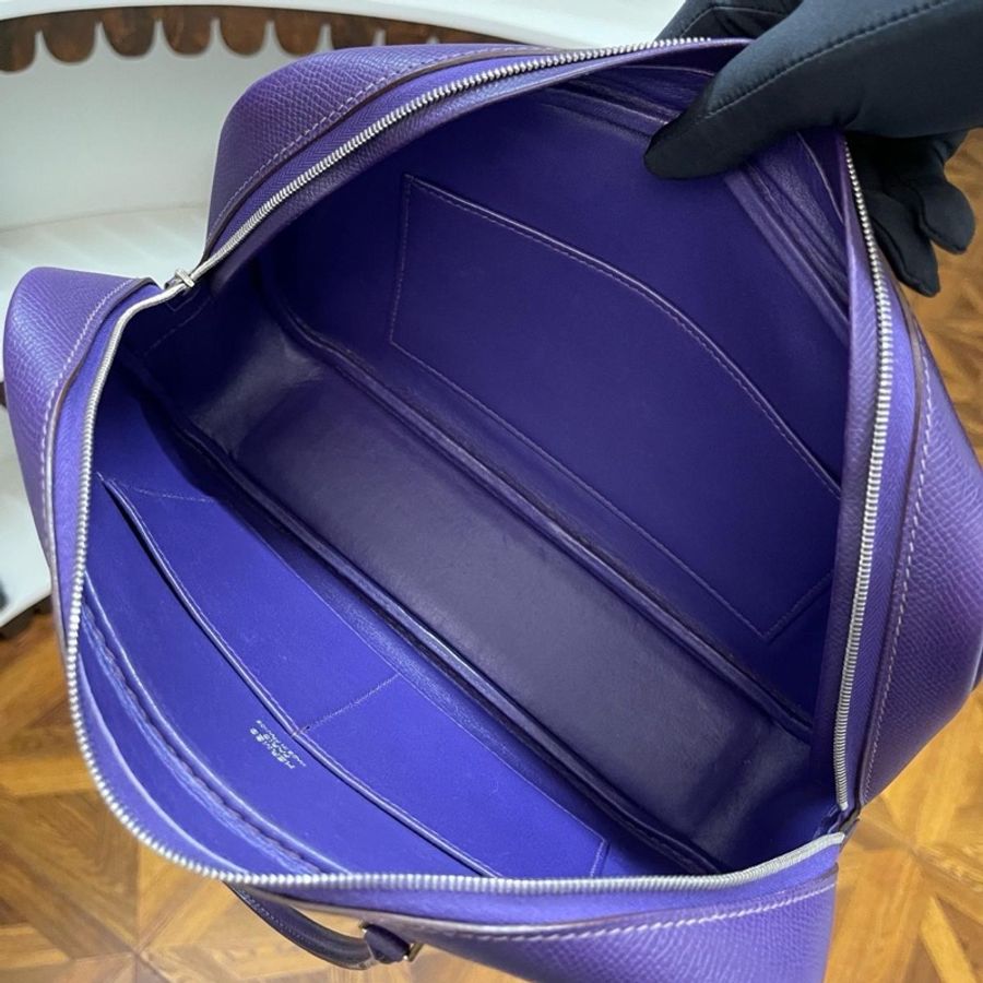 Hermès Plume Élan 28 – Iris Purple Epsom Leather-10
