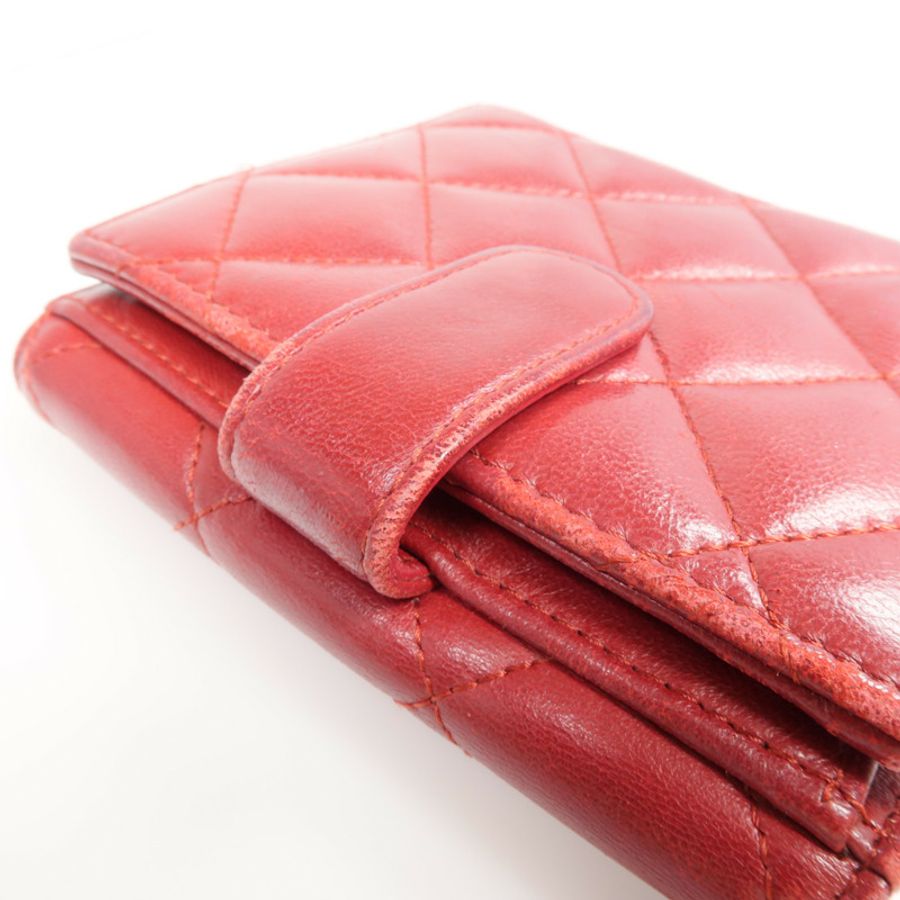 CHANEL 羊皮皮革Wallet 銀扣錢包-11