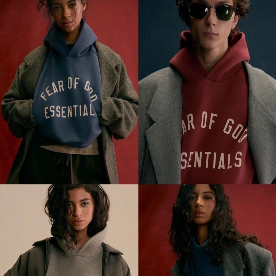 FEAR OF GOD ESSENTIALS Cropped 海軍藍 短版 連帽衫 連帽T 帽T-2