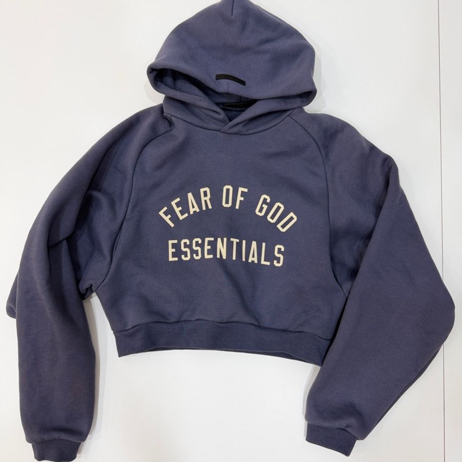 FEAR OF GOD ESSENTIALS Cropped 海軍藍 短版 連帽衫 連帽T 帽T-6