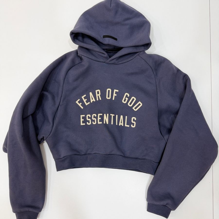 FEAR OF GOD ESSENTIALS Cropped 海軍藍 短版 連帽衫 連帽T 帽T-7