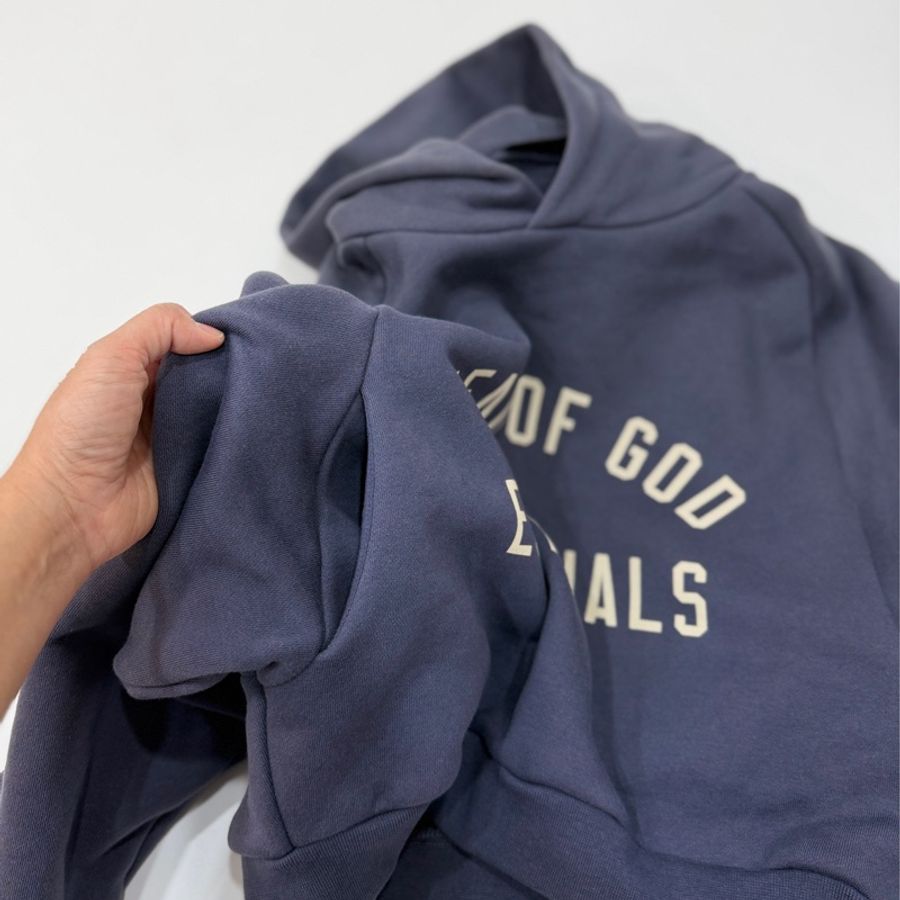 FEAR OF GOD ESSENTIALS Cropped 海軍藍 短版 連帽衫 連帽T 帽T-9