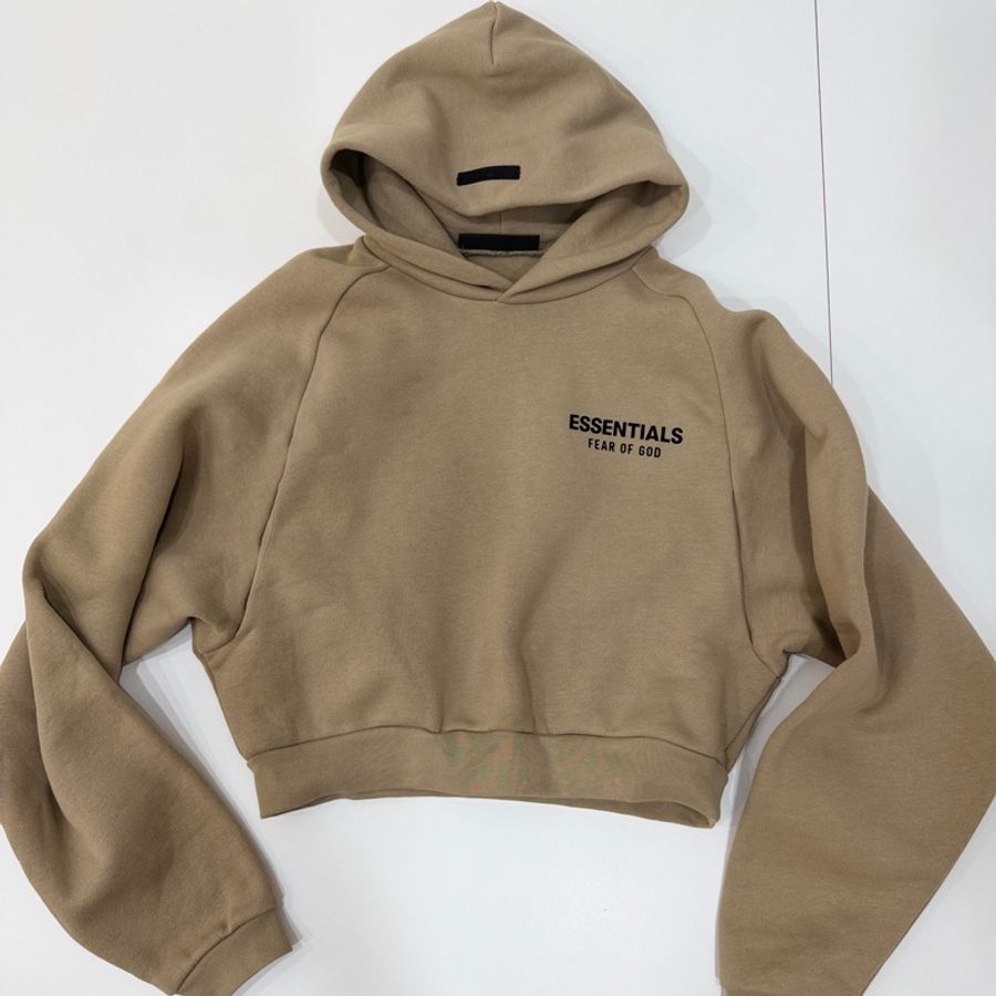 FEAR OF GOD ESSENTIALS Cropped 卡其 短版 連帽衫 連帽T 帽T-6
