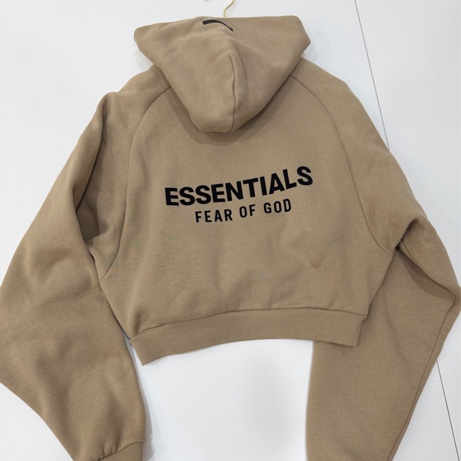 FEAR OF GOD ESSENTIALS Cropped 卡其 短版 連帽衫 連帽T 帽T-7