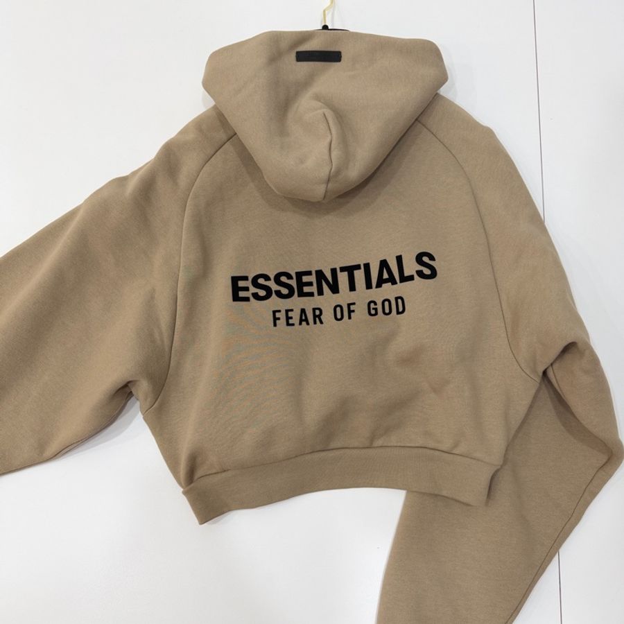 FEAR OF GOD ESSENTIALS Cropped 卡其 短版 連帽衫 連帽T 帽T-8