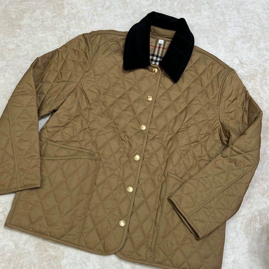 Burberry 燈芯絨衣領菱形縫線外套（雙面穿）-5