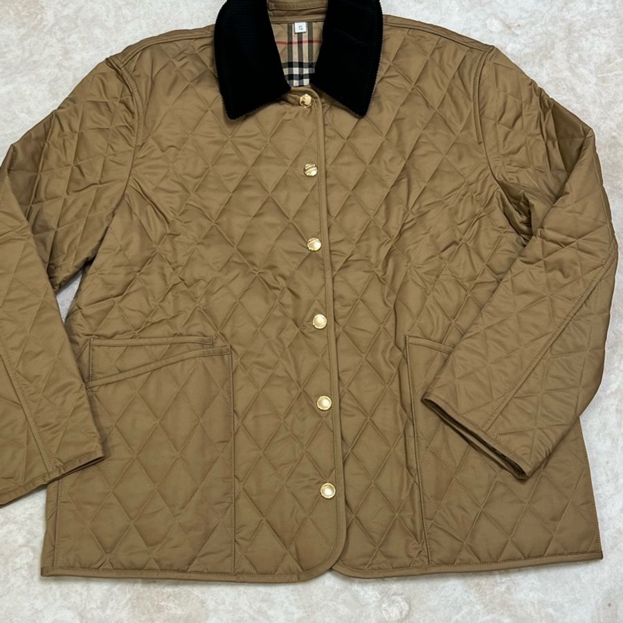 Burberry 燈芯絨衣領菱形縫線外套（雙面穿）-6