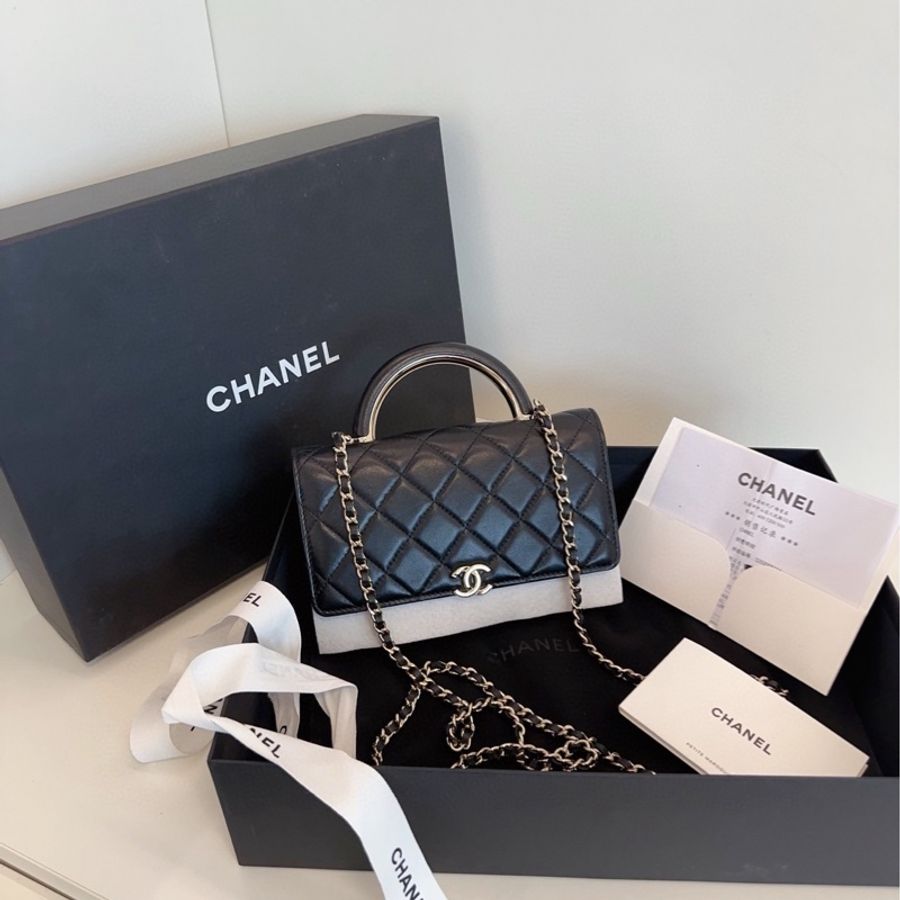 ✨Chanel 黑金handle woc 全套配件 晶片款🖤-3
