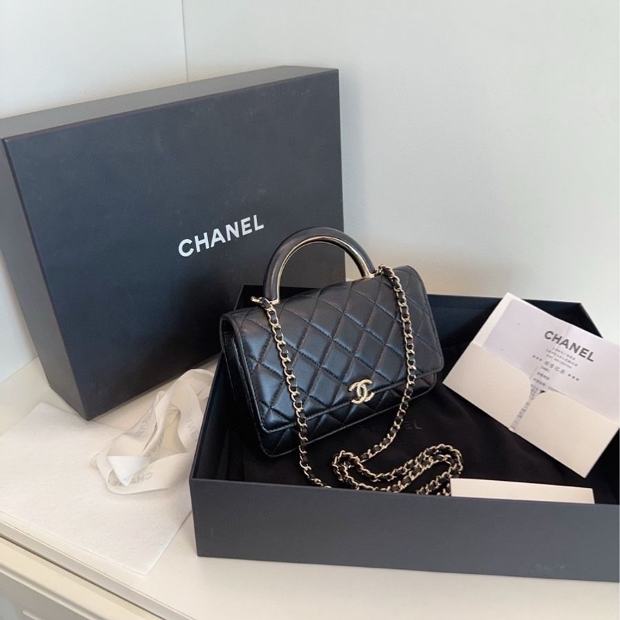 ✨Chanel 黑金handle woc 全套配件 晶片款🖤-7