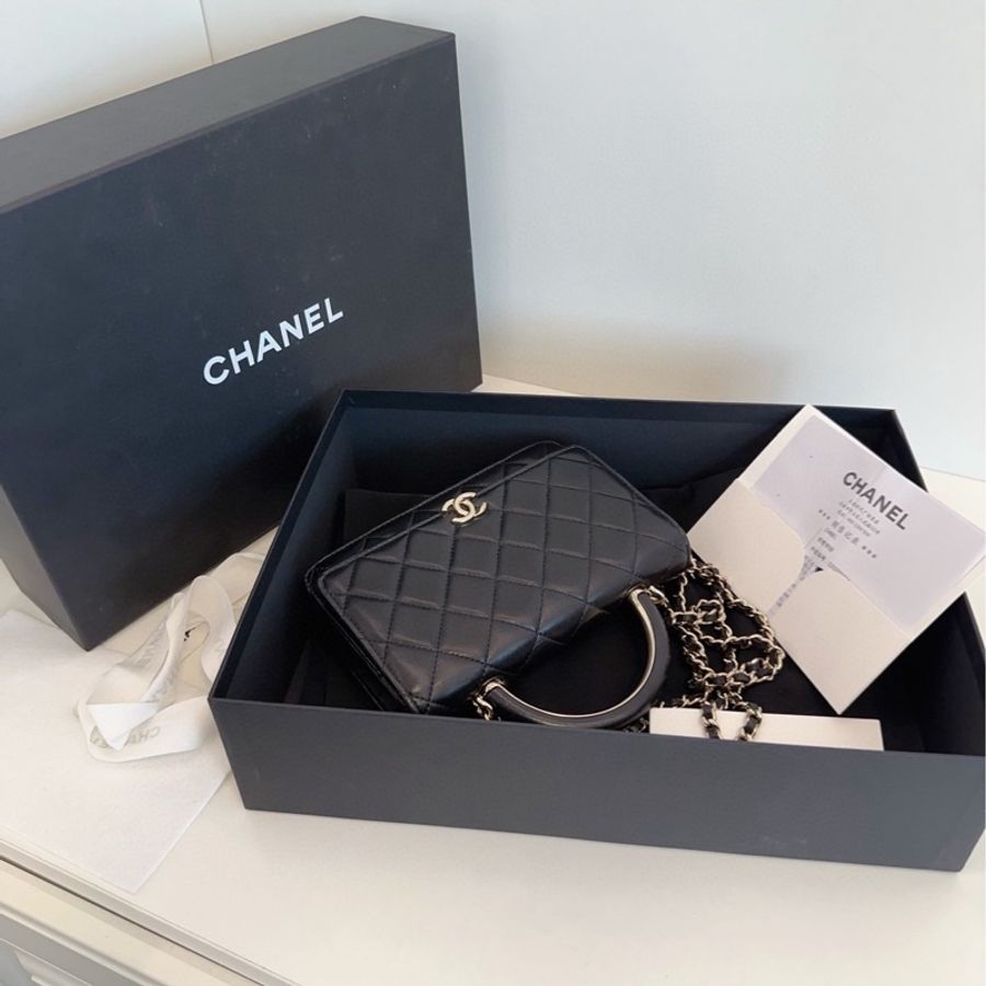 ✨Chanel 黑金handle woc 全套配件 晶片款🖤-10