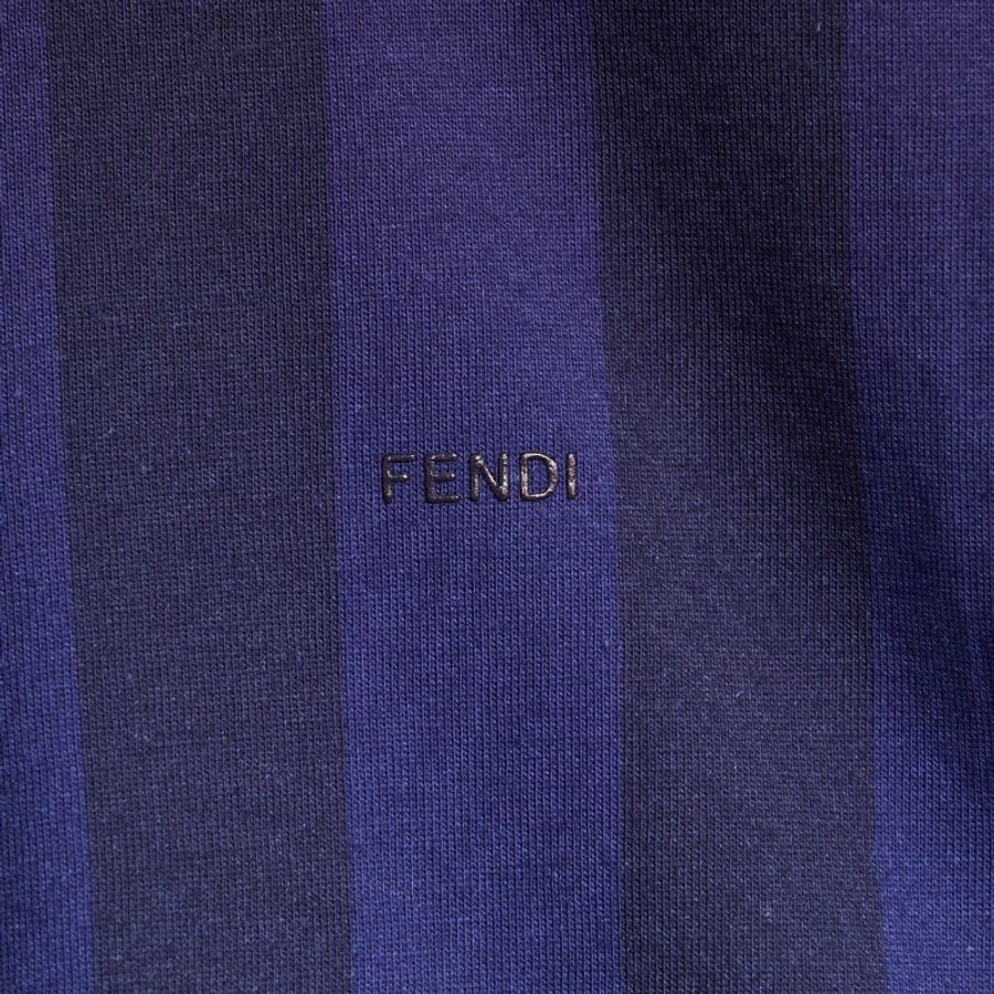 Fendi 男款橫條紋polo恤衫 藍色 IT48碼-3