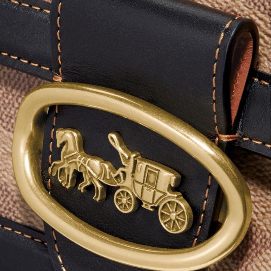 Coach 女士 Riley徽標手提包均碼碼長：22cm，寬：9.5cm，高：16.5cm-3