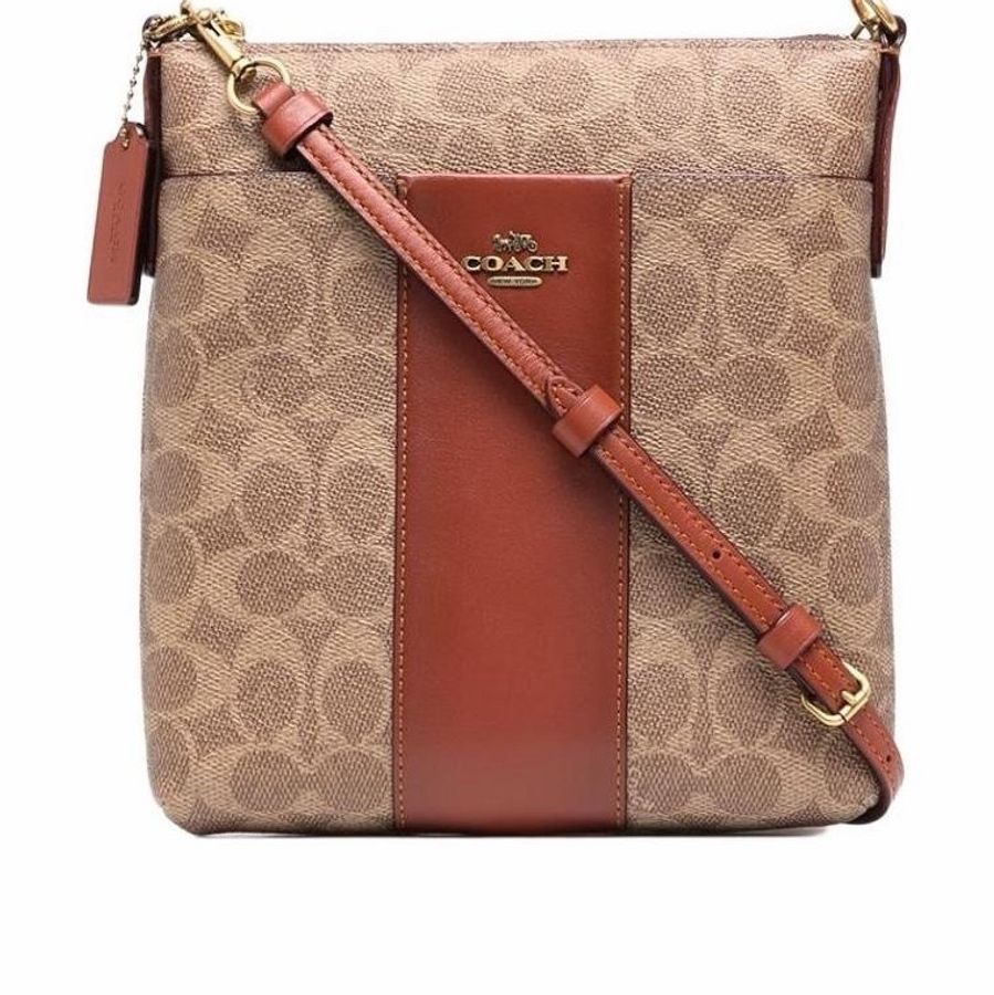 Coach 女士 logo印花斜挎包均碼碼長：20cm、寬：4cm、高：21cm-0