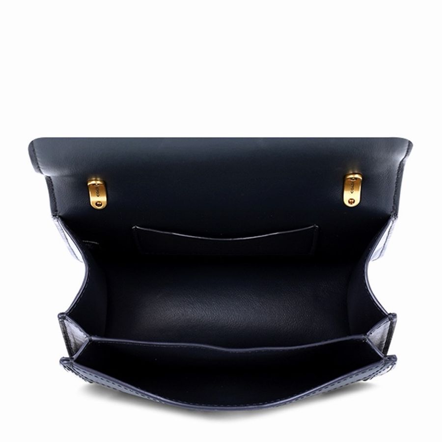 Coach 女士 深藍色徽標提花單肩包均碼碼長:18cm,寬:8cm,高:13.5cm-3