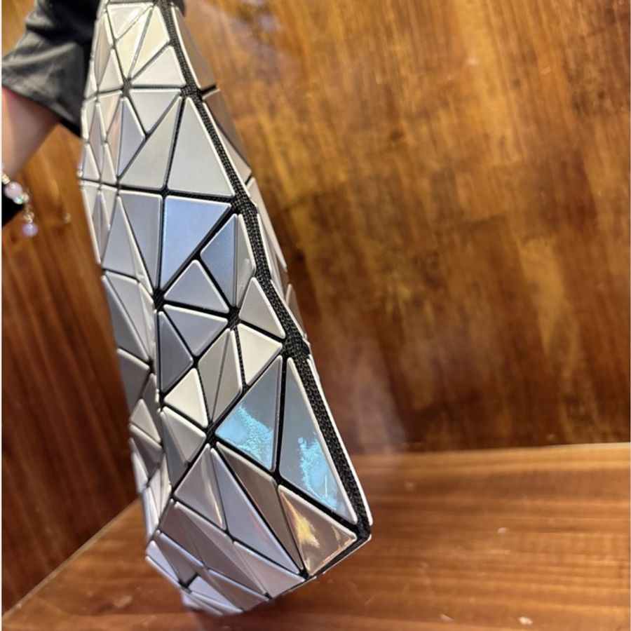 BAO BAO ISSEY MIYAKE 銀色幾何手提包-3