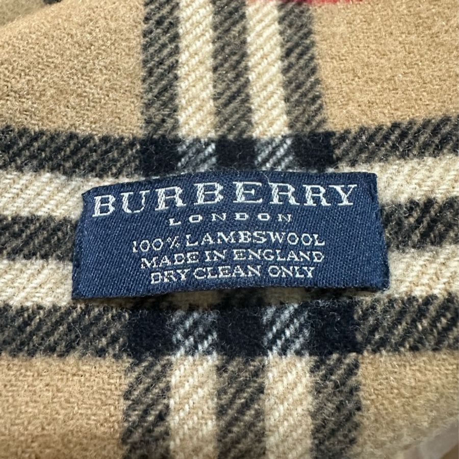 Burberry 經典格紋棕羊毛圍巾-13