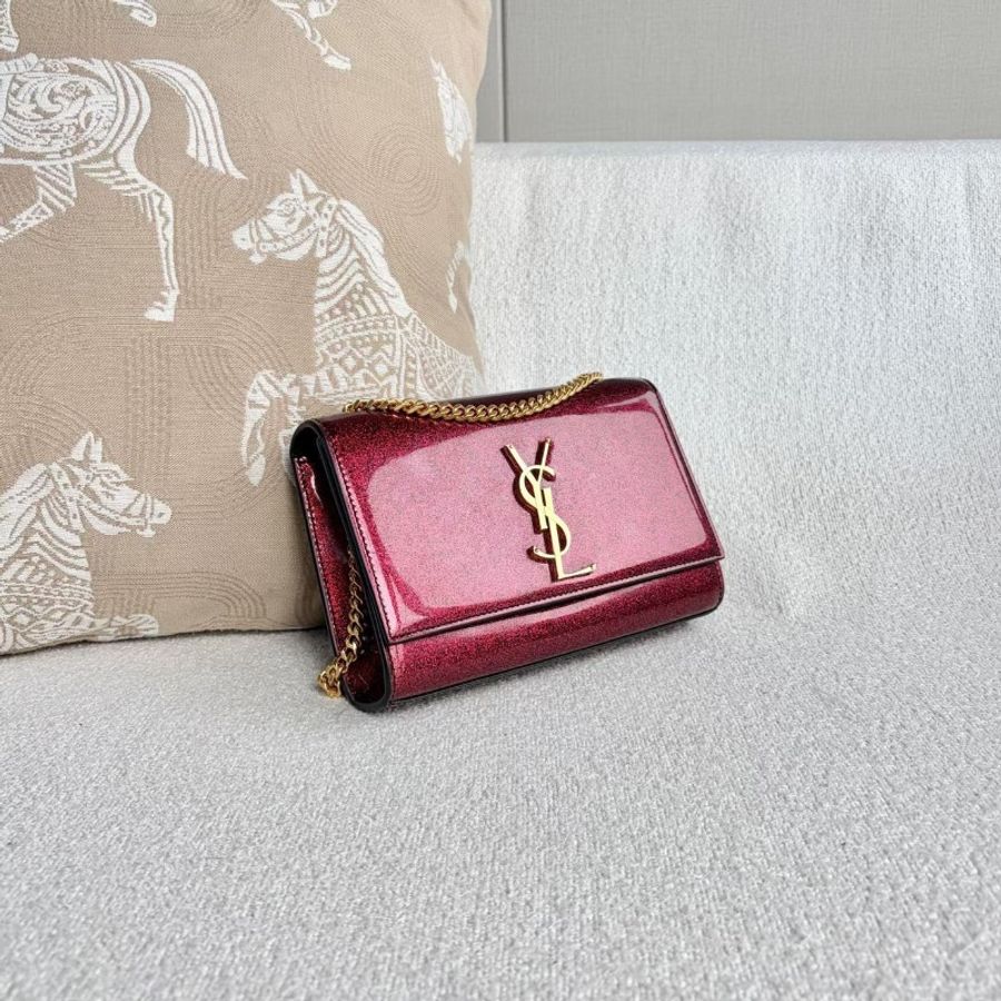 YSL 漆皮亮紅色Kate小號 20*13.5*5 98新配件塵袋-4