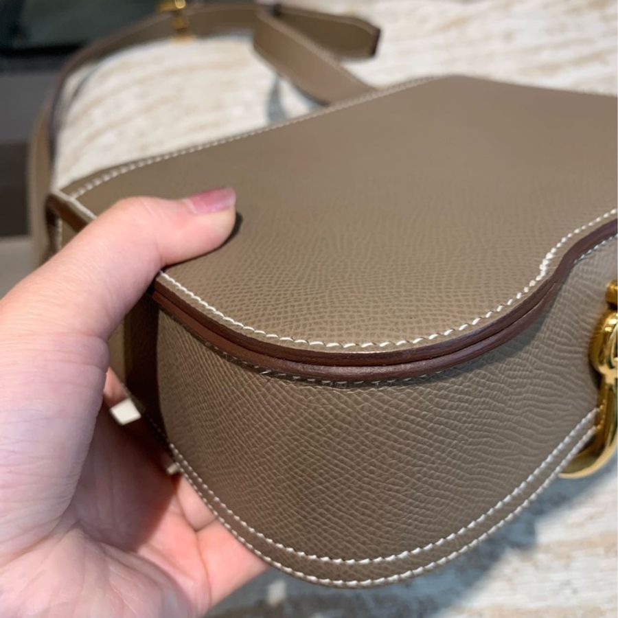 🌈Hermes🧡Mini Della🧡大象灰金扣🌟98新🌟Epsom皮🌟愛馬仕🌟-5
