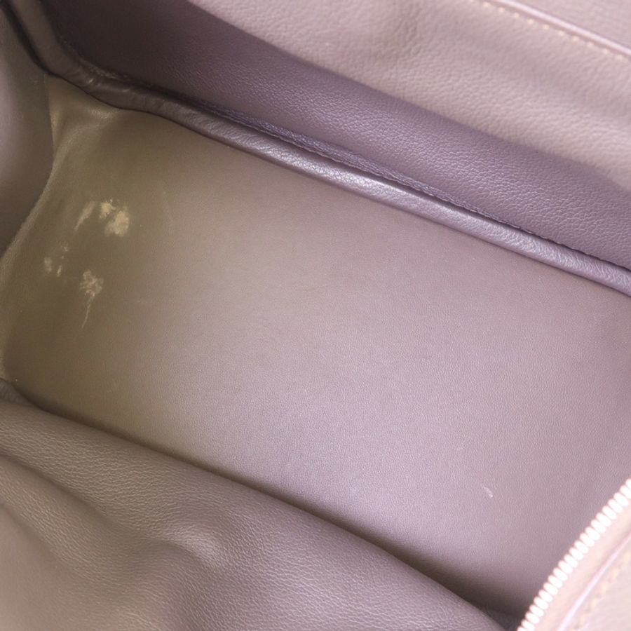 HERMES Evercolor皮革Lindy 26銀扣手挽肩背兩用袋Etain-4